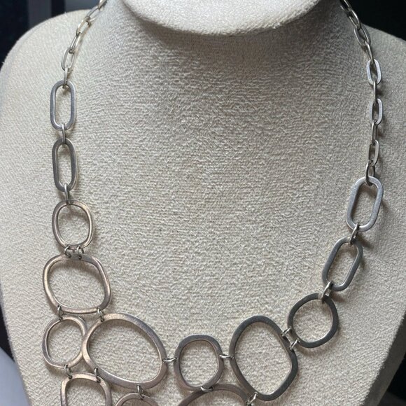 GLP Sterling Silver 925 Oval Link Necklace 16” w/ 1.5” Drop, 24.57g - Picture 2 of 12